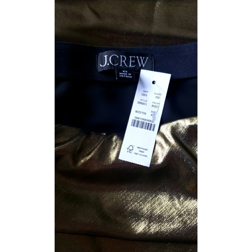 J.Crew Gwyneth slip skirt in gold lamé